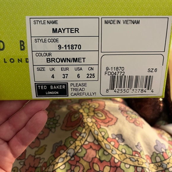 NWT Ted Baker London “Mayter” Closed Toe Brown Glitter Pumps *Price Firm* - Picture 7 of 7